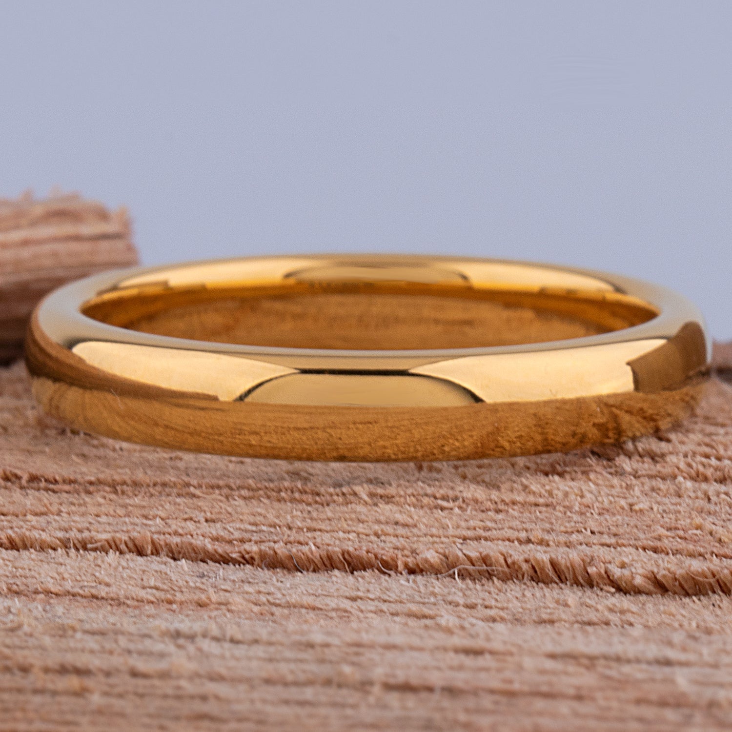 Tungsten Ring with Yellow Gold - 4mm Width