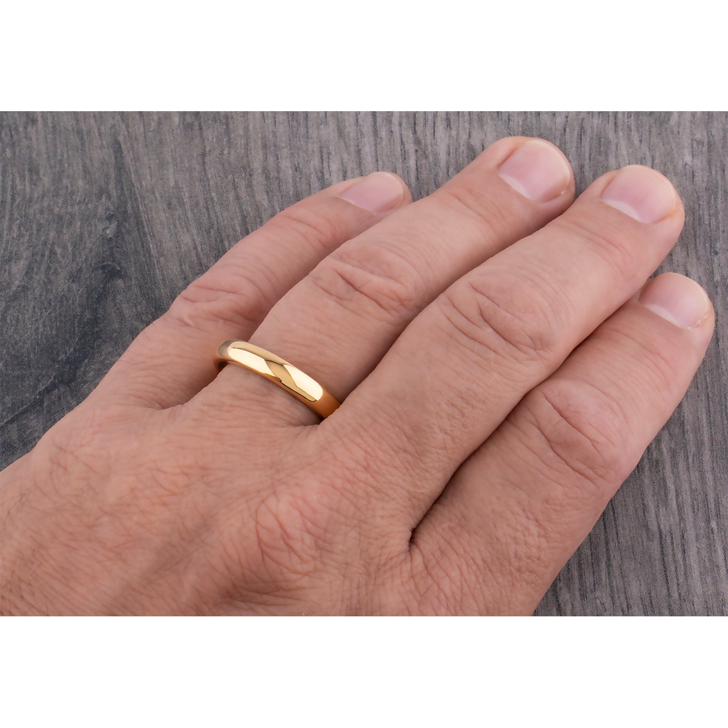 Tungsten Ring with Yellow Gold - 4mm Width