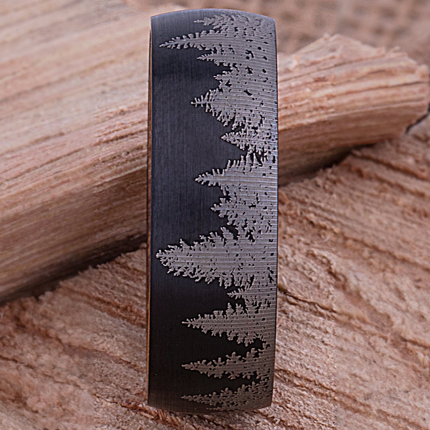 Tungsten Ring with Whiskey Barrel - 8mm Width