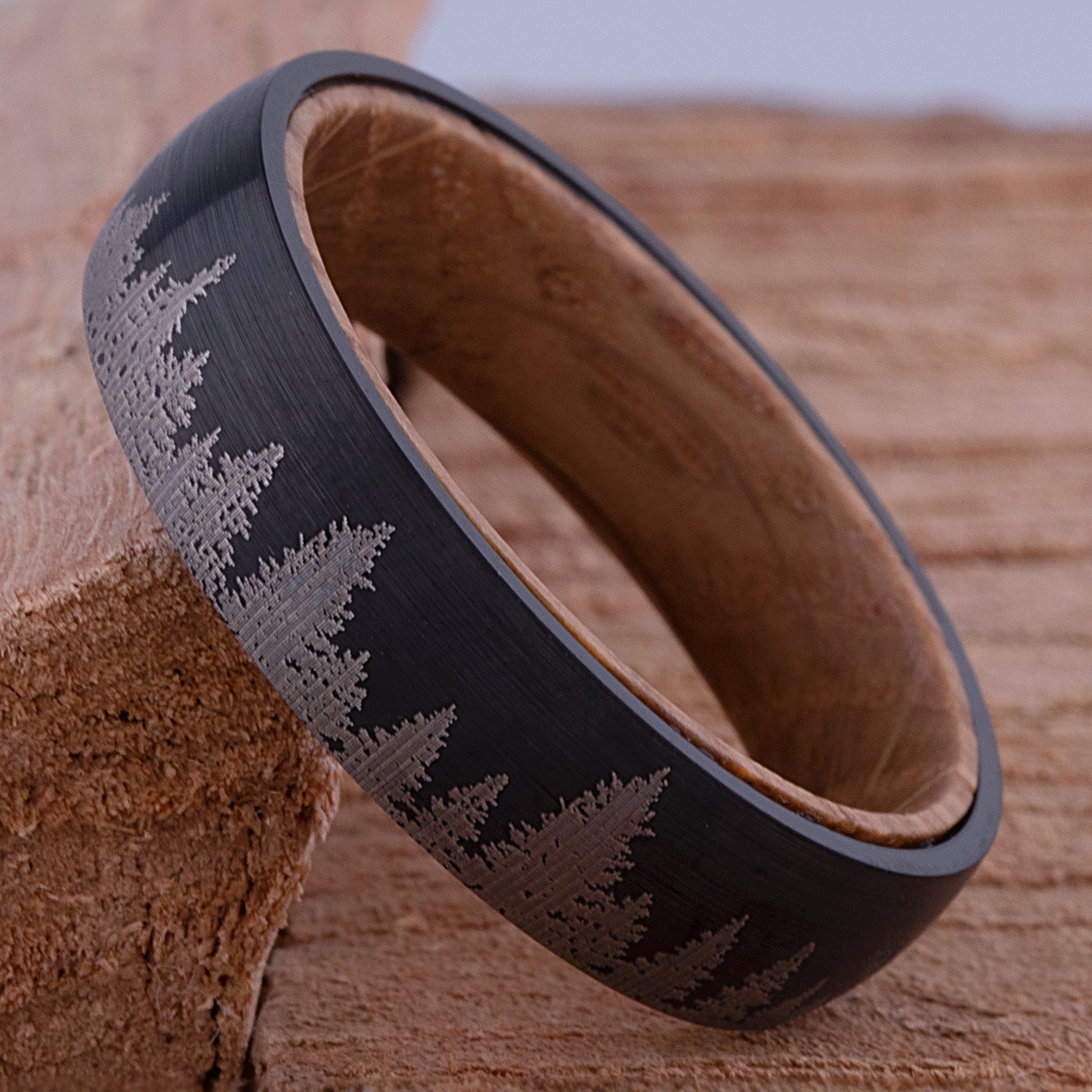  Tungsten Ring with Whiskey Barrel - 6mm Width
