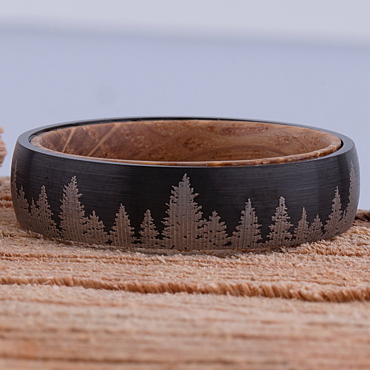  Tungsten Ring with Whiskey Barrel - 6mm Width