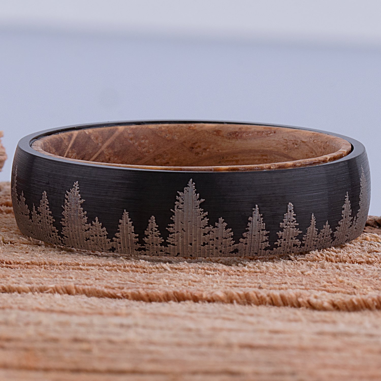  Tungsten Ring with Whiskey Barrel - 6mm Width
