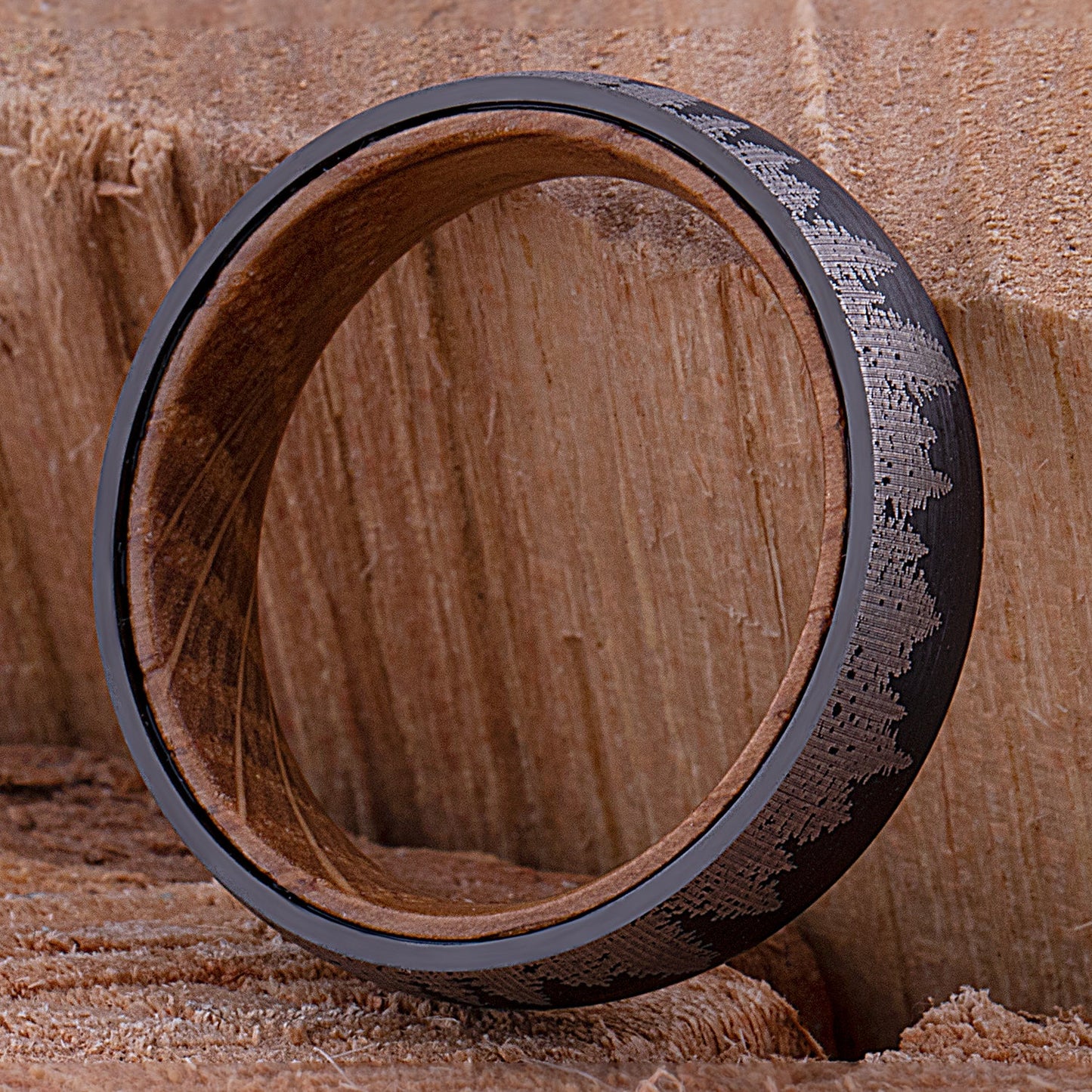  Tungsten Ring with Whiskey Barrel - 6mm Width
