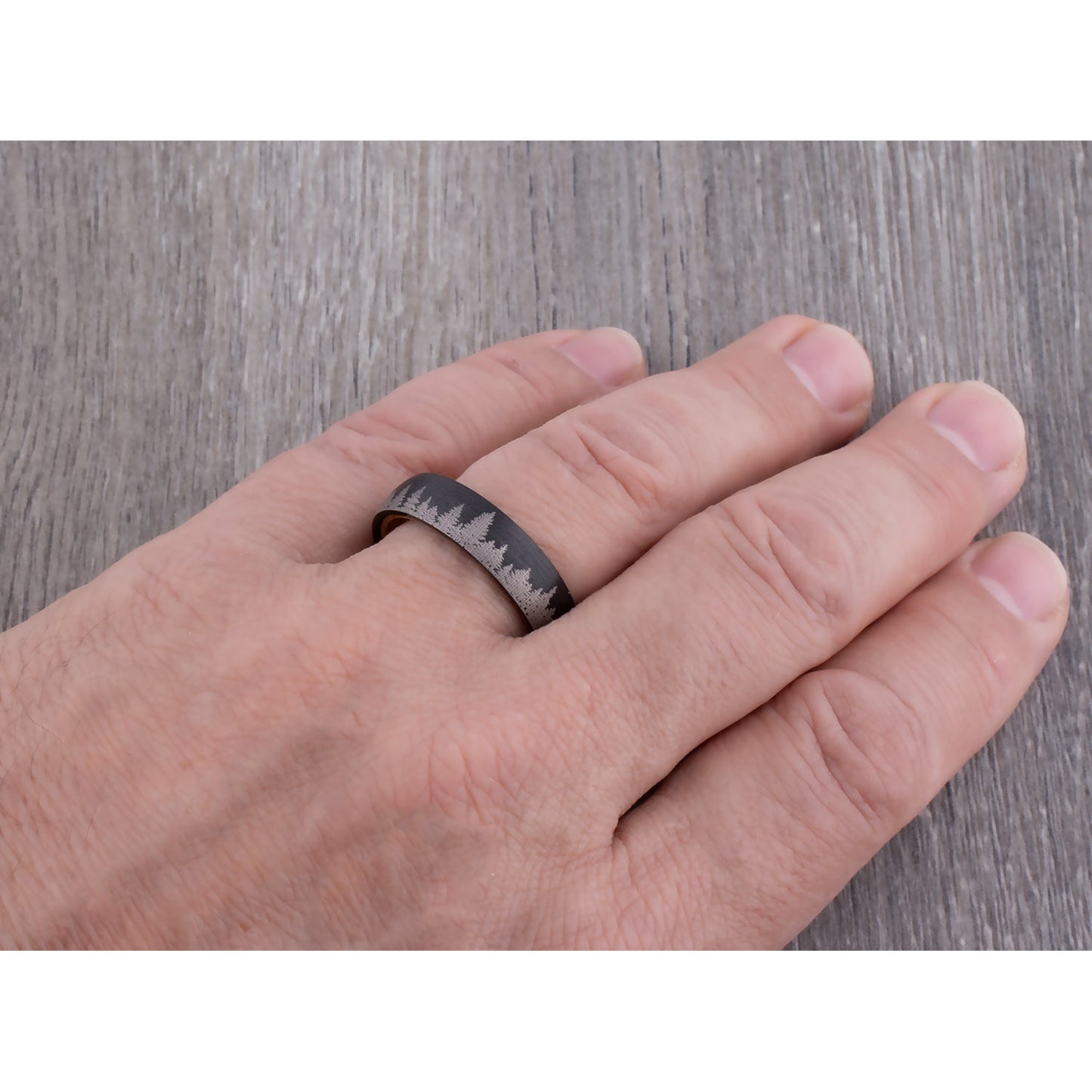 Tungsten Ring with Whisky Barrel 8mm - wood men’s wedding or engagement band or promise ring for boyfriend