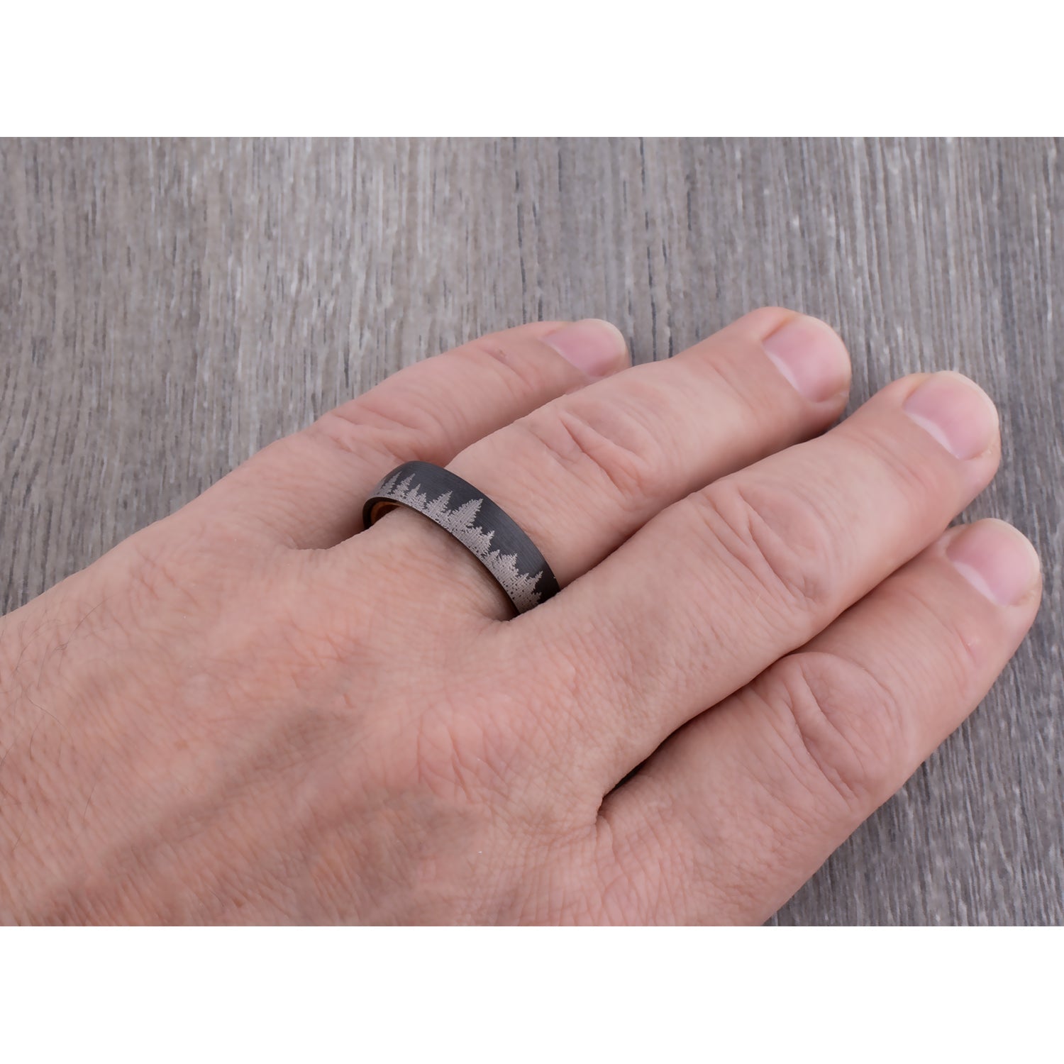 Tungsten Ring with Whisky Barrel 8mm - wood men’s wedding or engagement band or promise ring for boyfriend