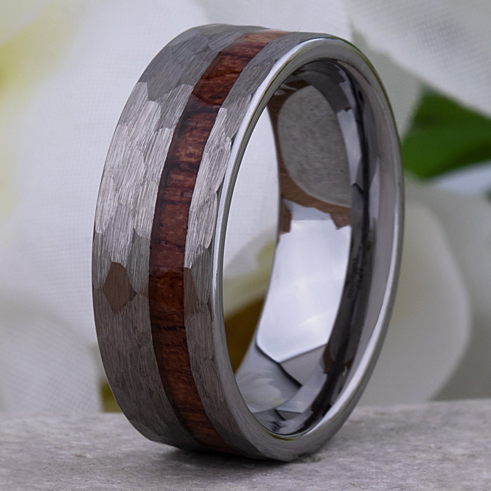  Tungsten Ring with Padauk Wood Inlay - 8mm Width