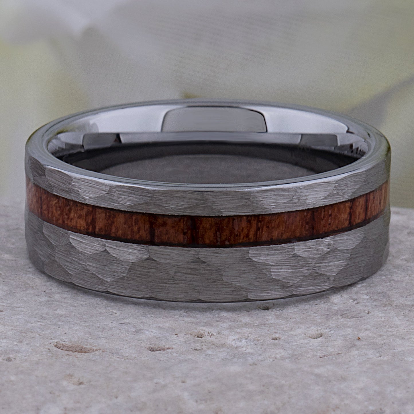  Tungsten Ring with Padauk Wood Inlay - 8mm Width