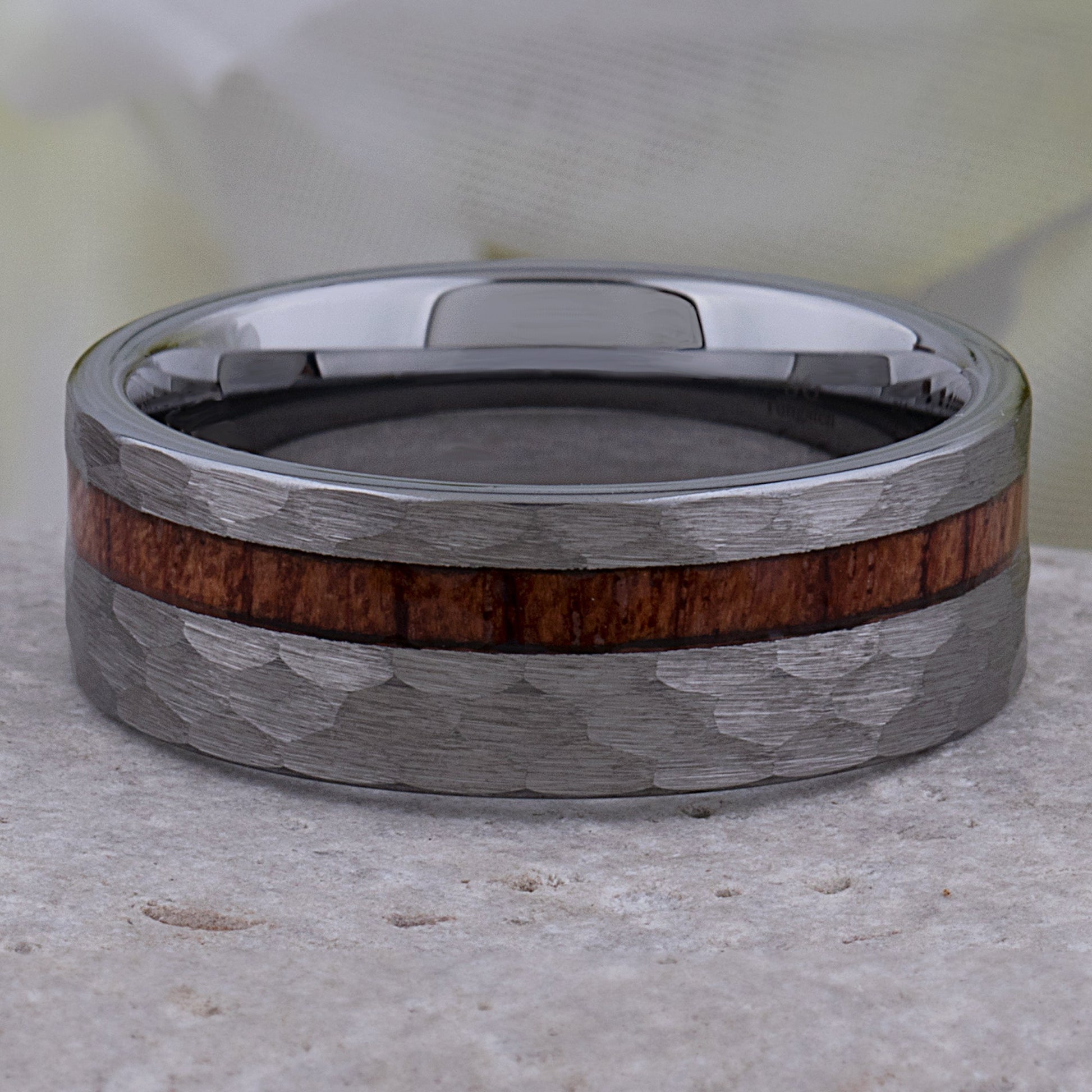  Tungsten Ring with Padauk Wood Inlay - 8mm Width
