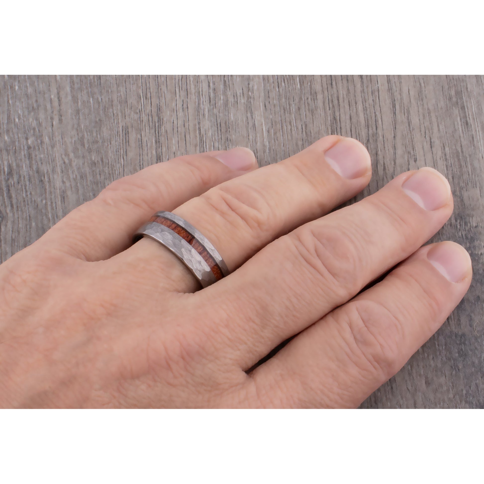  Tungsten Ring with Padauk Wood Inlay - 8mm Width