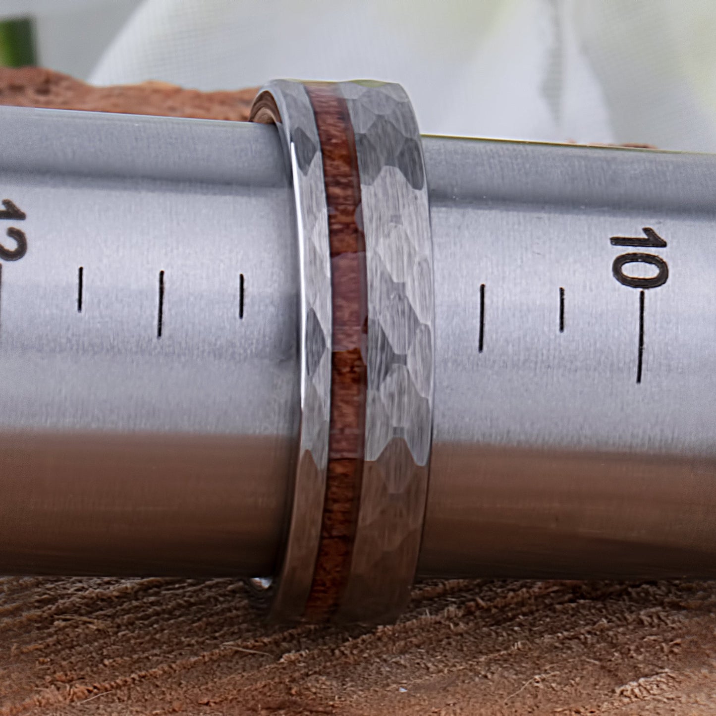 Tungsten Ring with Padauk Wood Inlay - 6mm Width