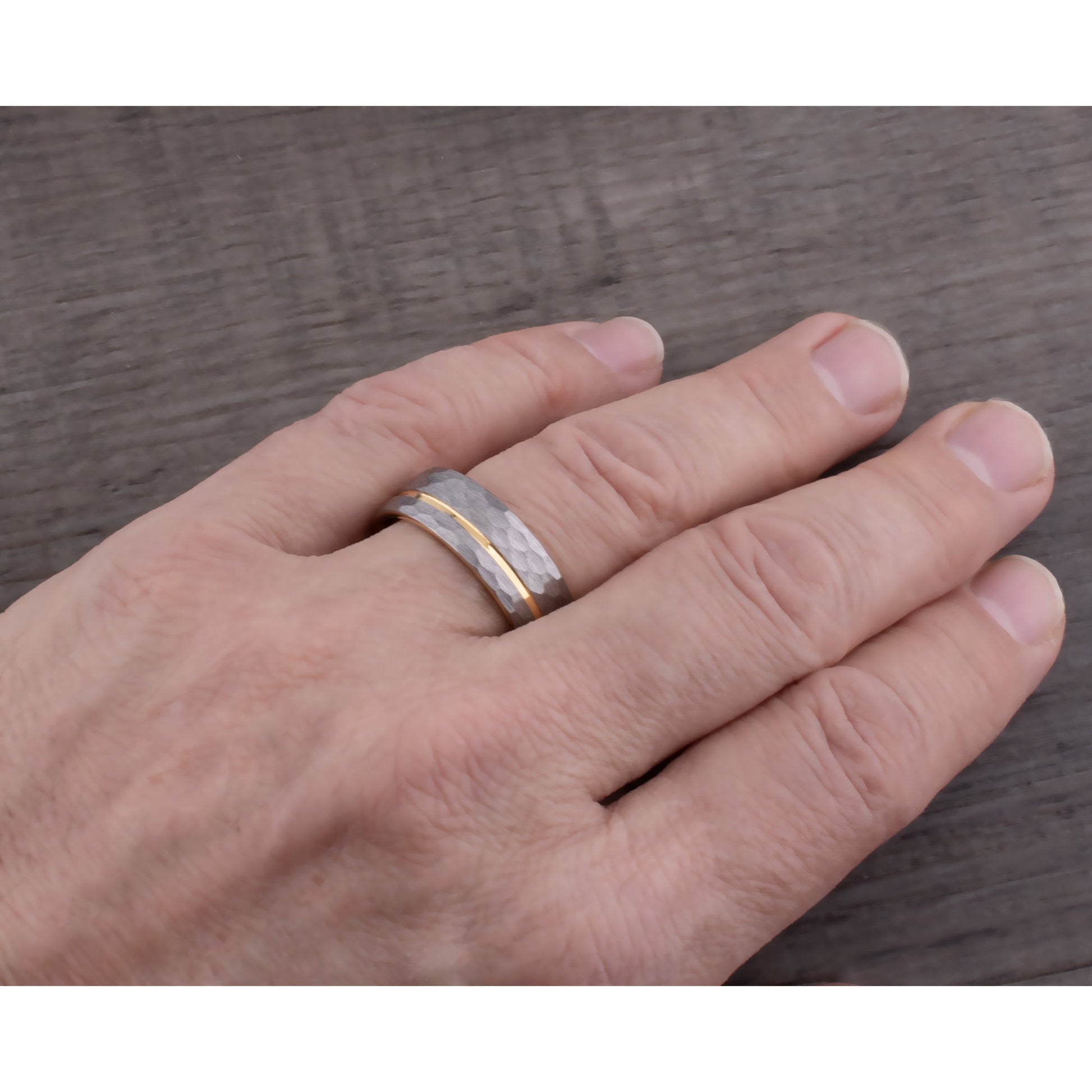 Tungsten Ring with Padauk Wood Inlay - 6mm Width