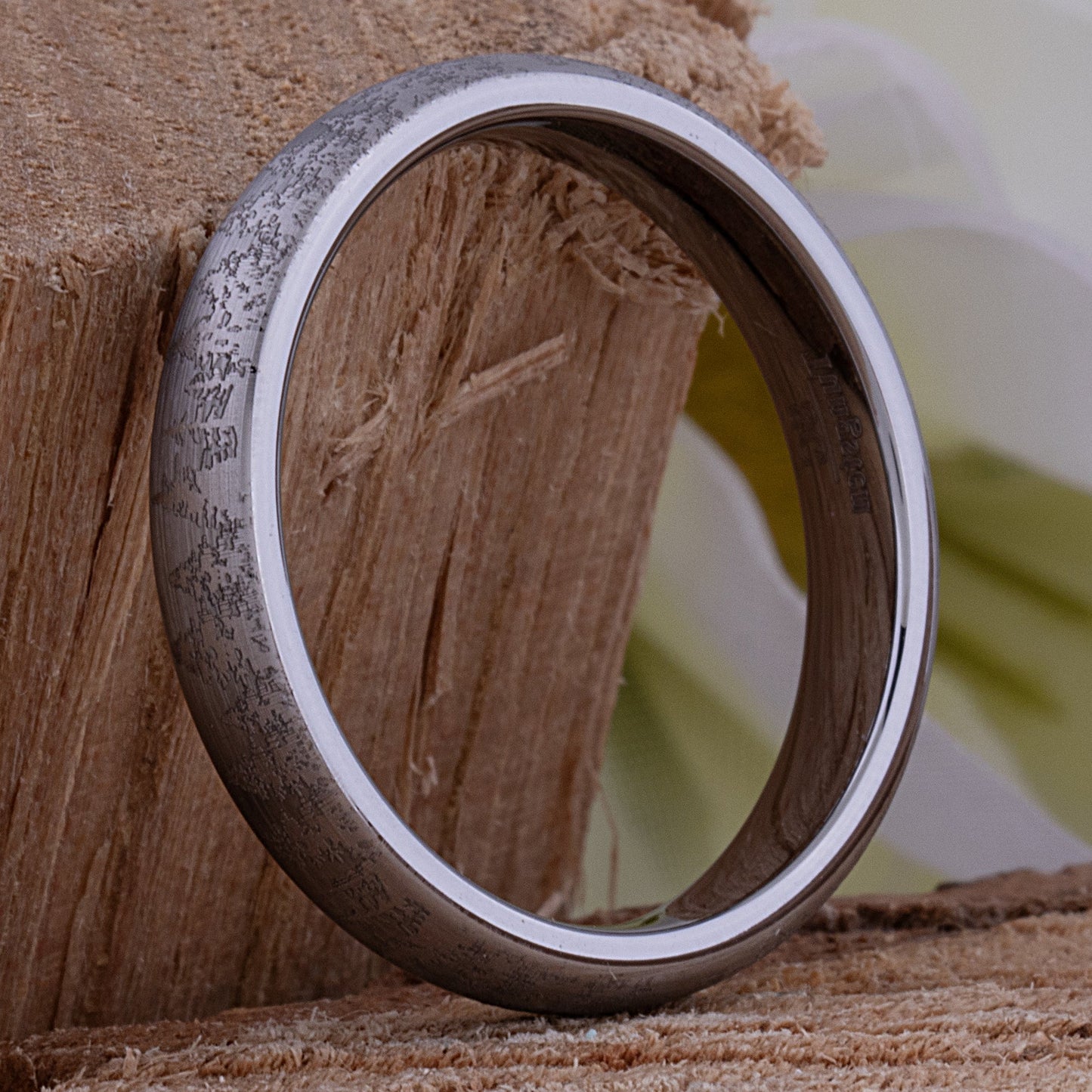 Pine Tree Forest Tungsten Ring - 4mm Width