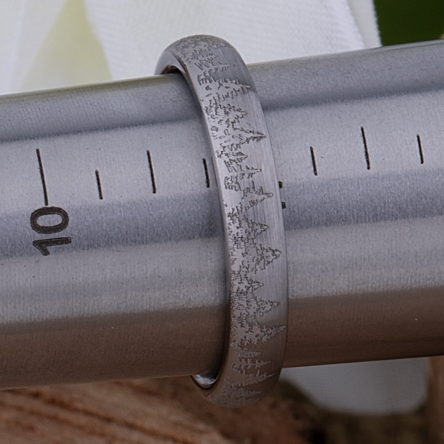 Pine Tree Forest Tungsten Ring - 4mm Width