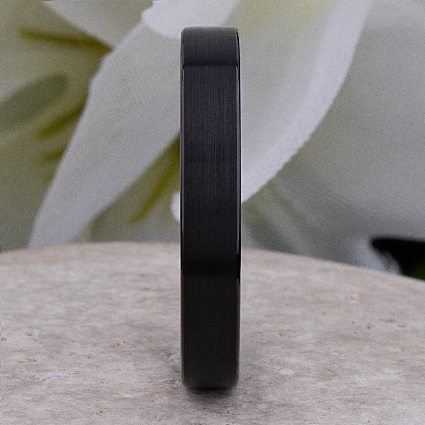 Unisex Black and Rose Gold Tungsten Wedding Ring - 4mm Width