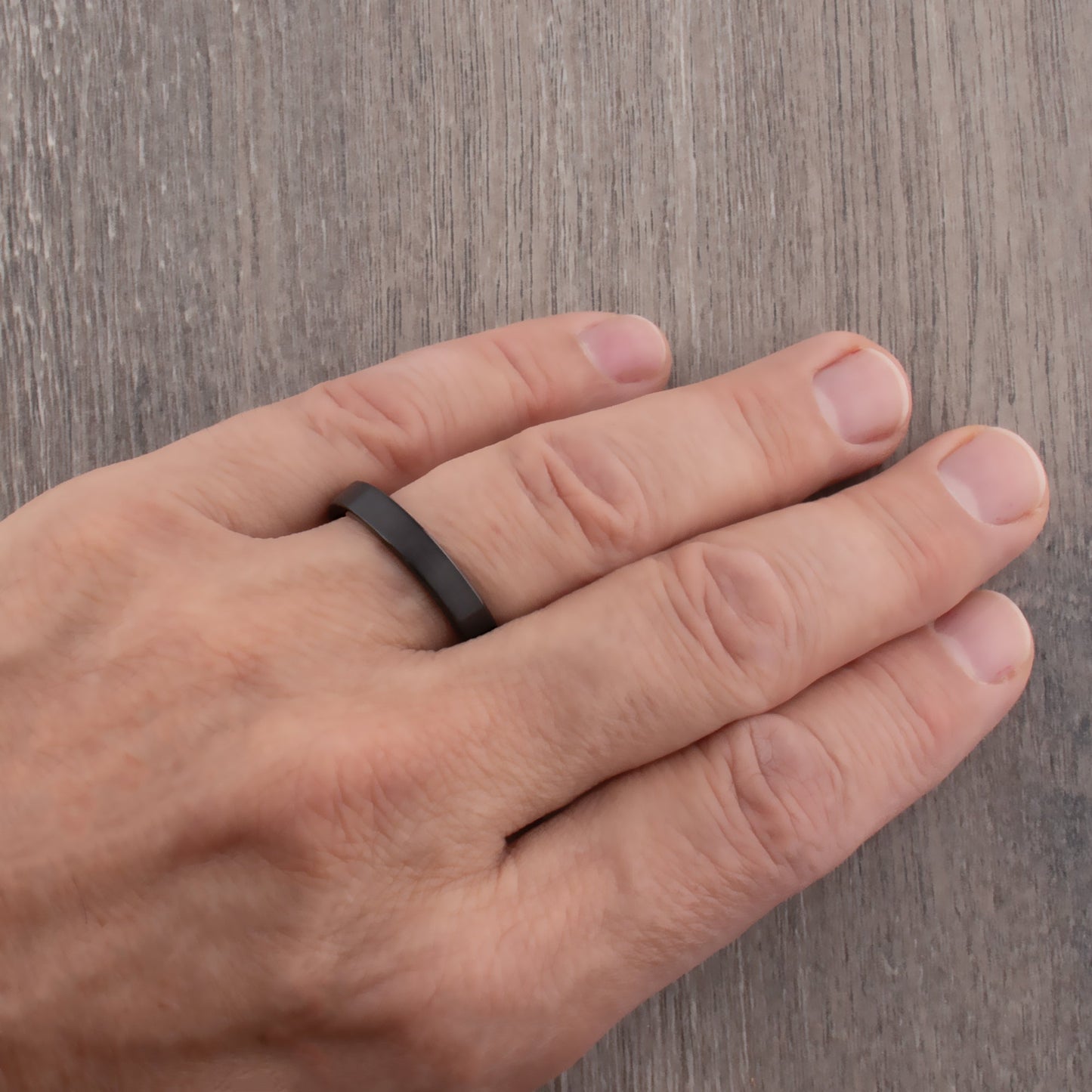 Unisex Black and Rose Gold Tungsten Wedding Ring - 4mm Width