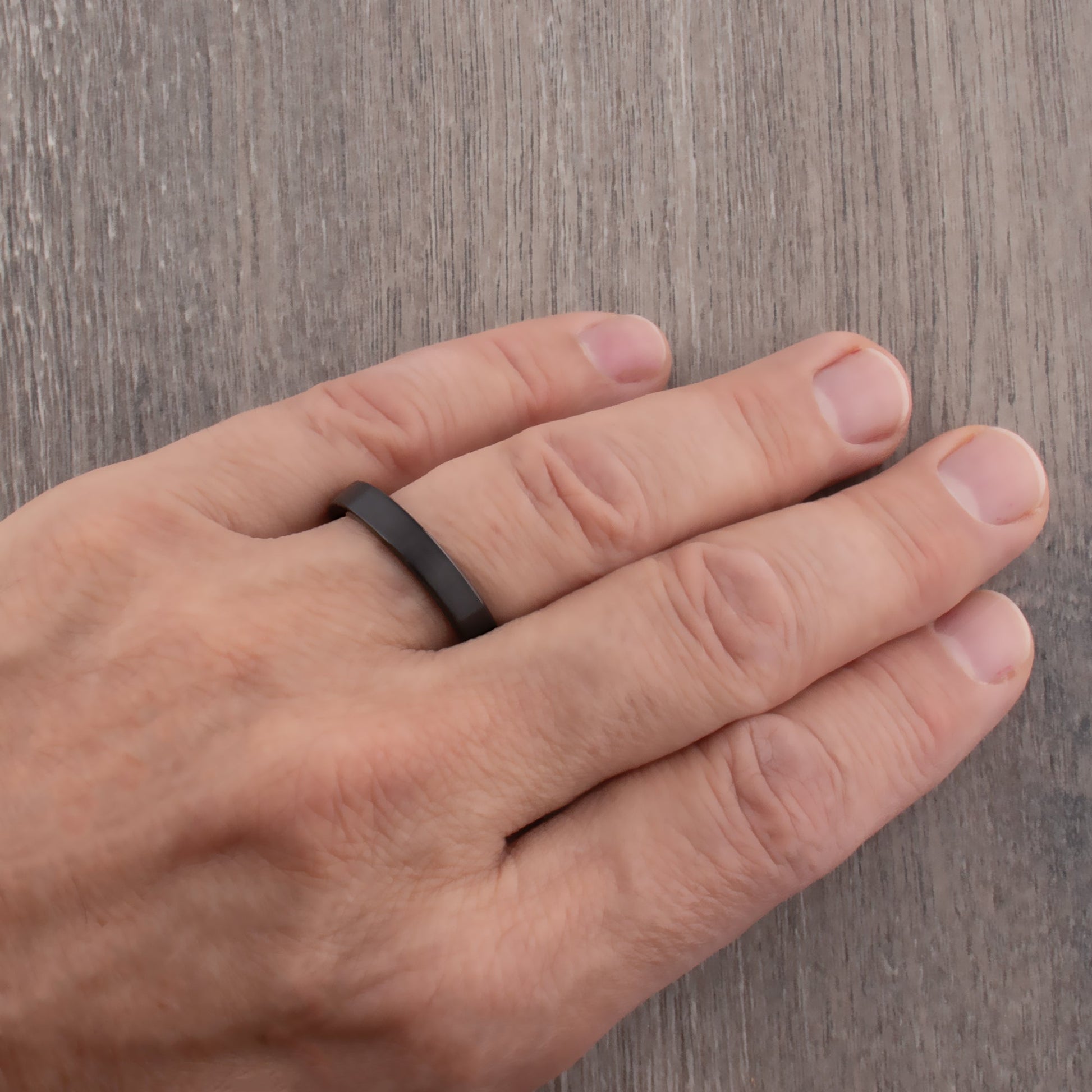 Unisex Black and Rose Gold Tungsten Wedding Ring - 4mm Width