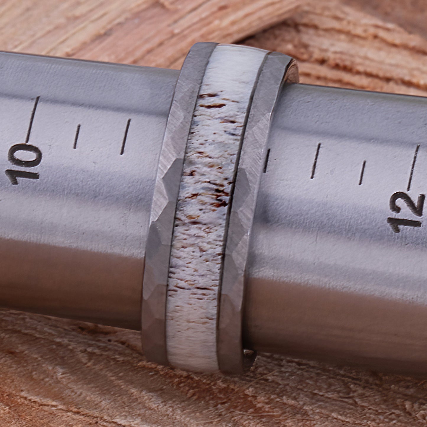 Tungsten Ring with Deer Antler Inlay - 8mm Width