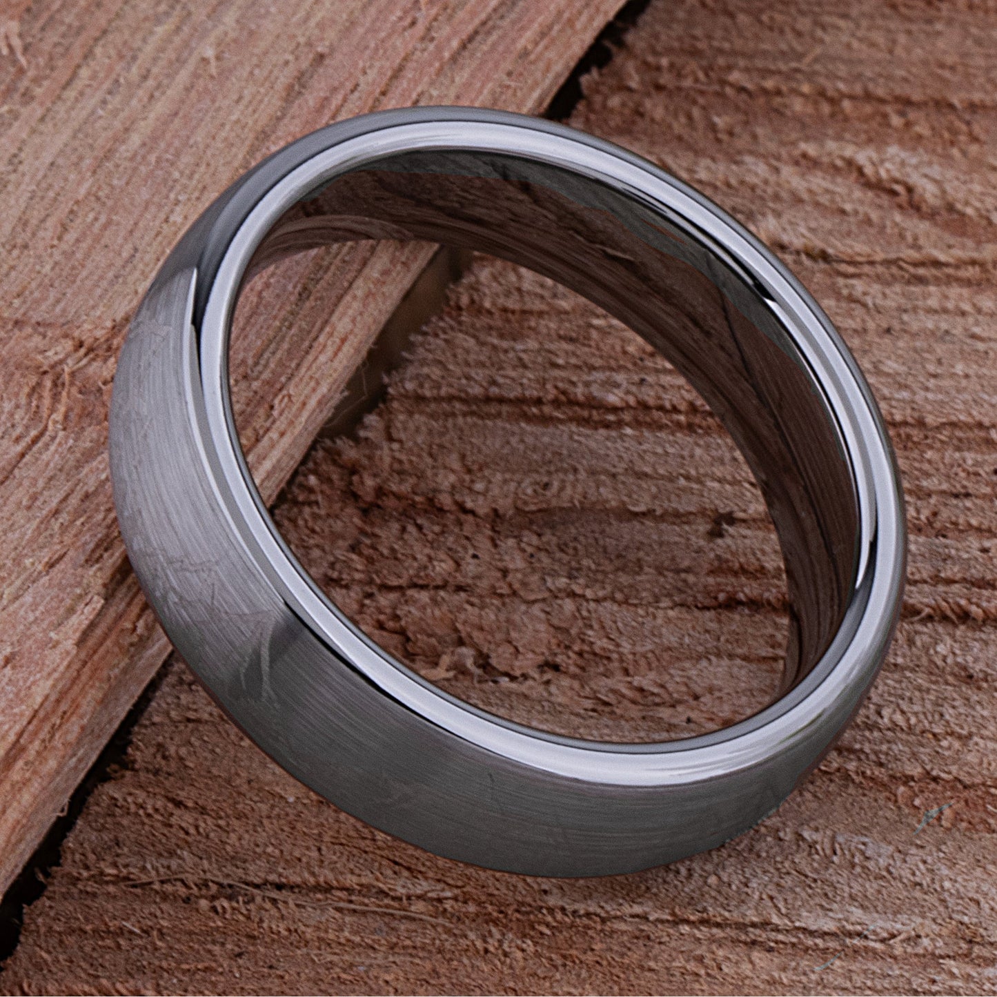 Mountain Design Tungsten Wedding Ring - 6mm Width