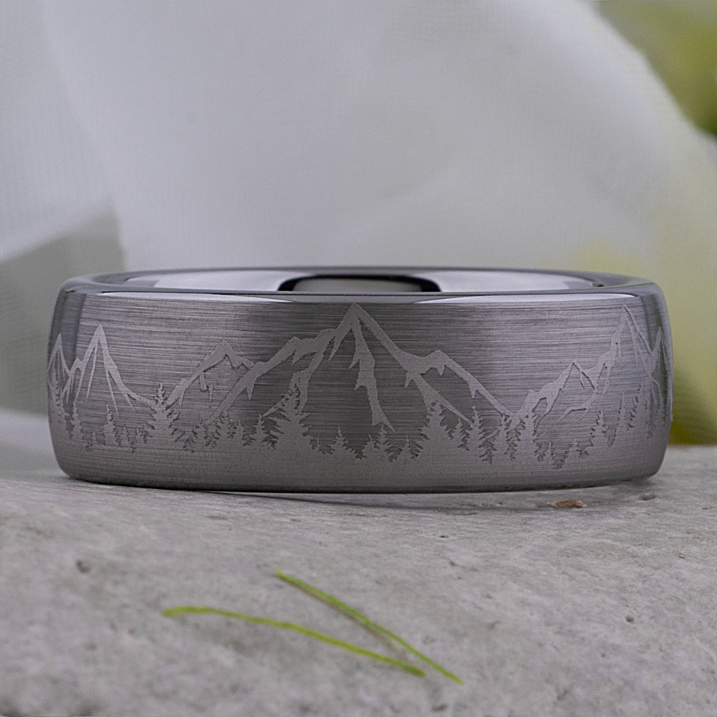 Mountain Design Tungsten Ring - 8mm Width