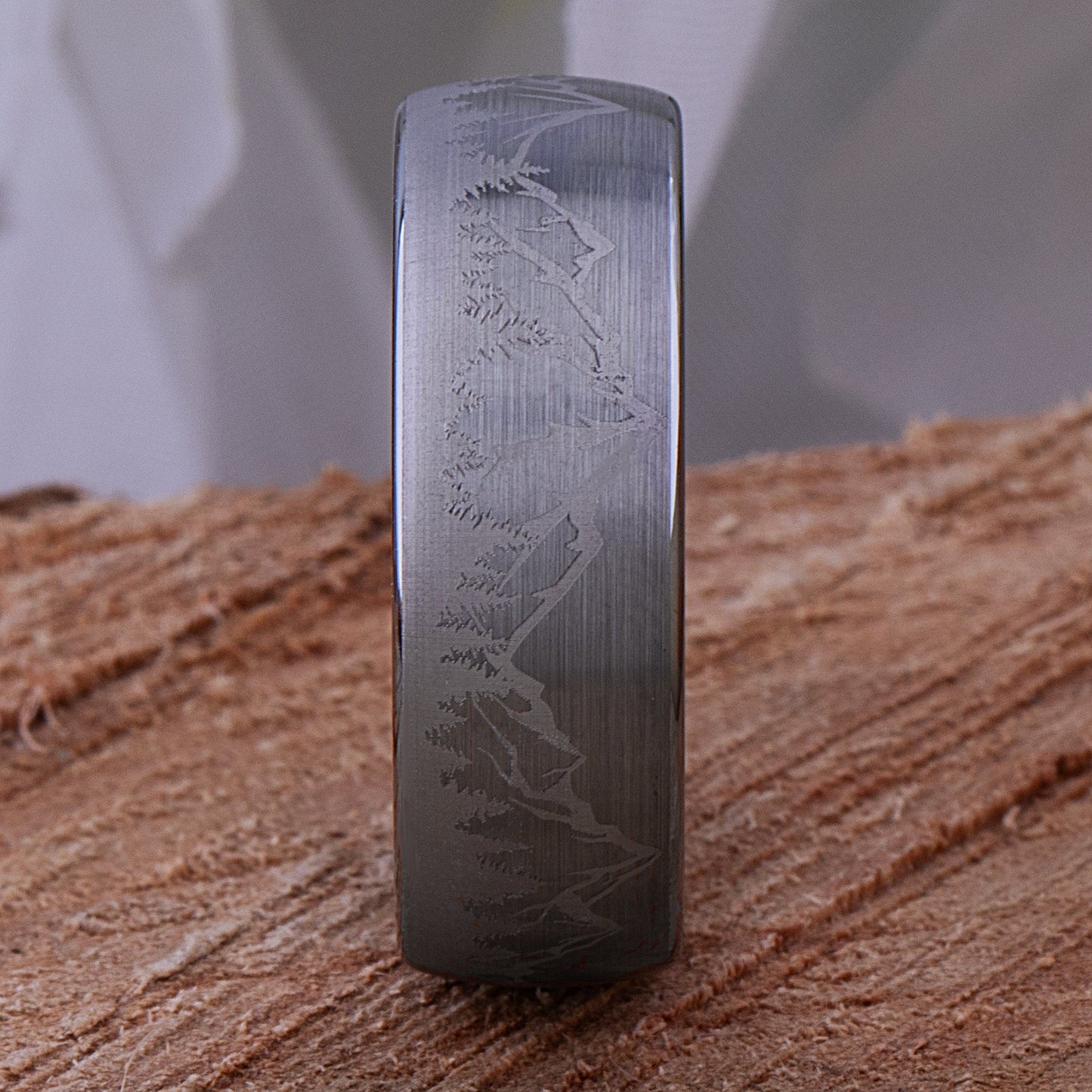 Mountain Design Tungsten Ring - 8mm Width