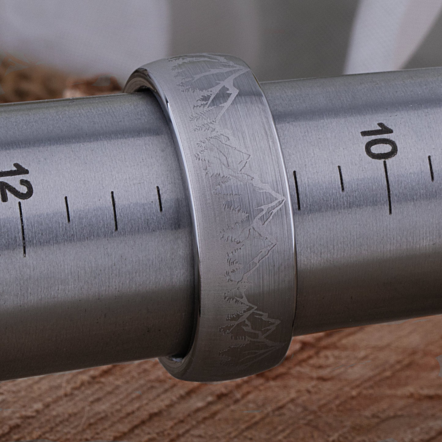 Mountain Design Tungsten Ring - 8mm Width