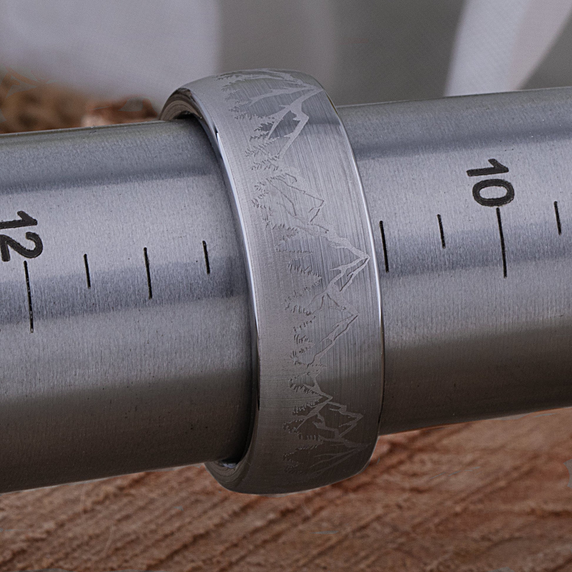 Mountain Design Tungsten Ring - 8mm Width