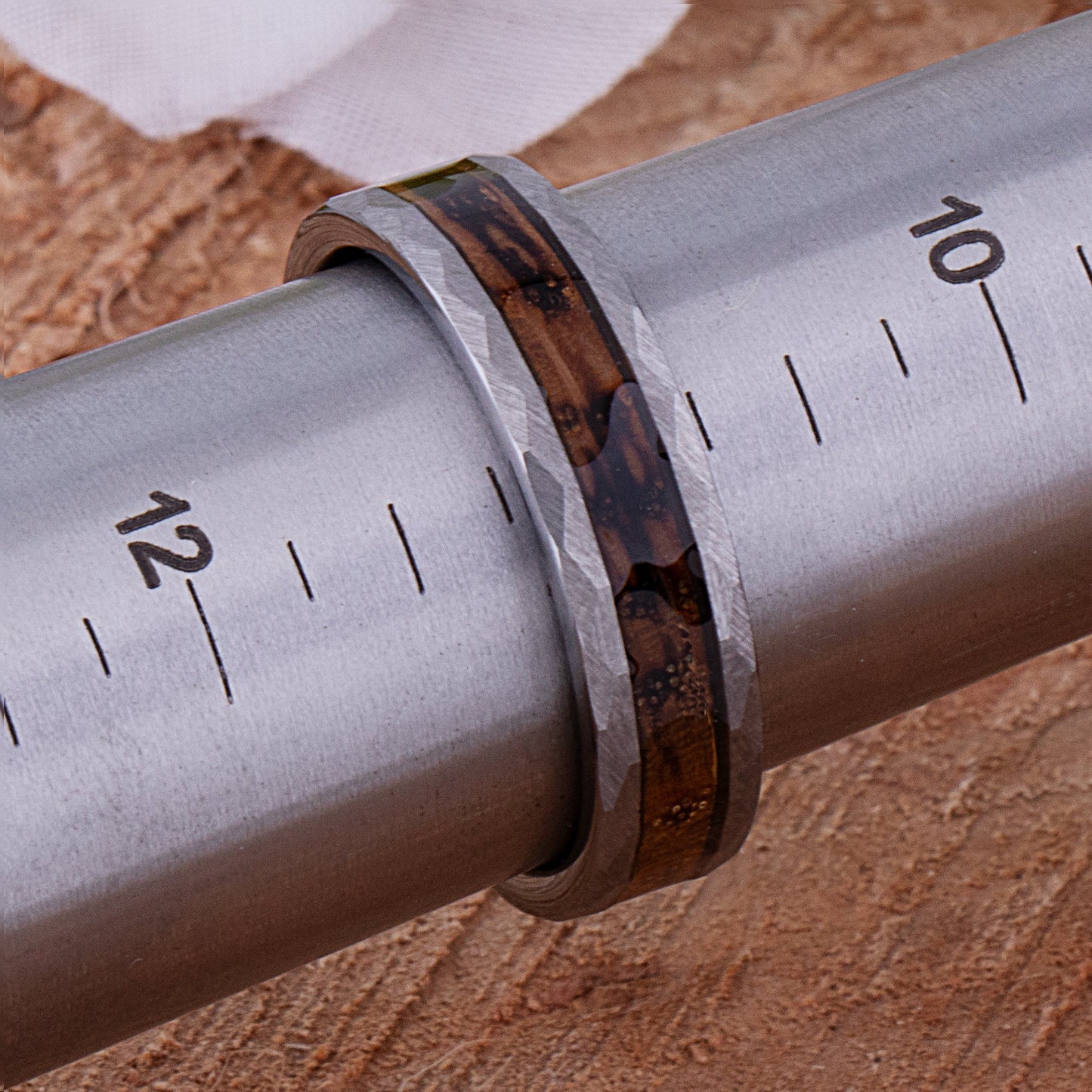 Tungsten Ring with Charred Whiskey Wood Inlay - 6mm Width