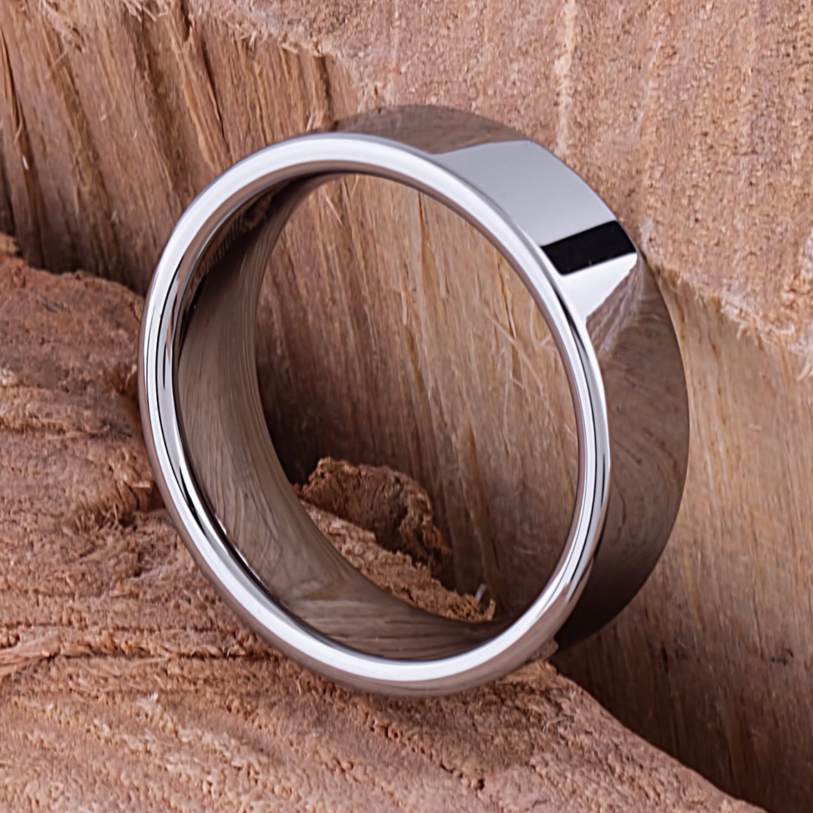 Tungsten Wedding Band High Polish 7mm - TCR062 traditional men’s wedding or engagement band or promise ring for boyfriend