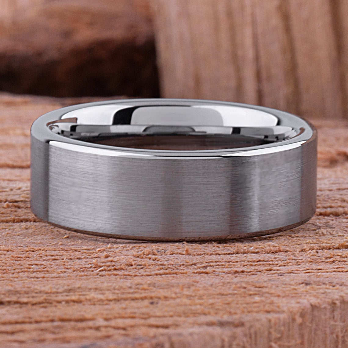 Tungsten Engagement Ring Satin Surface 8mm - TCR052 traditional men's wedding band or anniversary ring for husband Steven G Designs Ltd