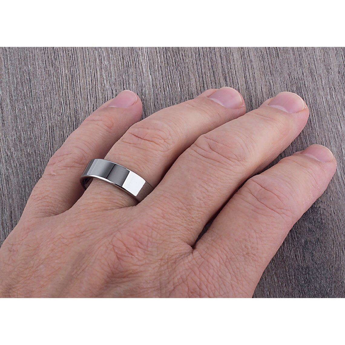 Tungsten Wedding Band High Polish 7mm - TCR062 traditional men’s wedding or engagement band or promise ring for boyfriend