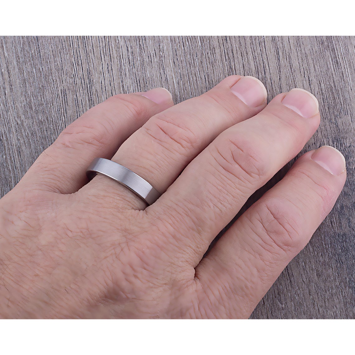 Tungsten Wedding Band Satin Finish 5mm - TCR061 traditional men’s wedding or engagement ring or promise band for him