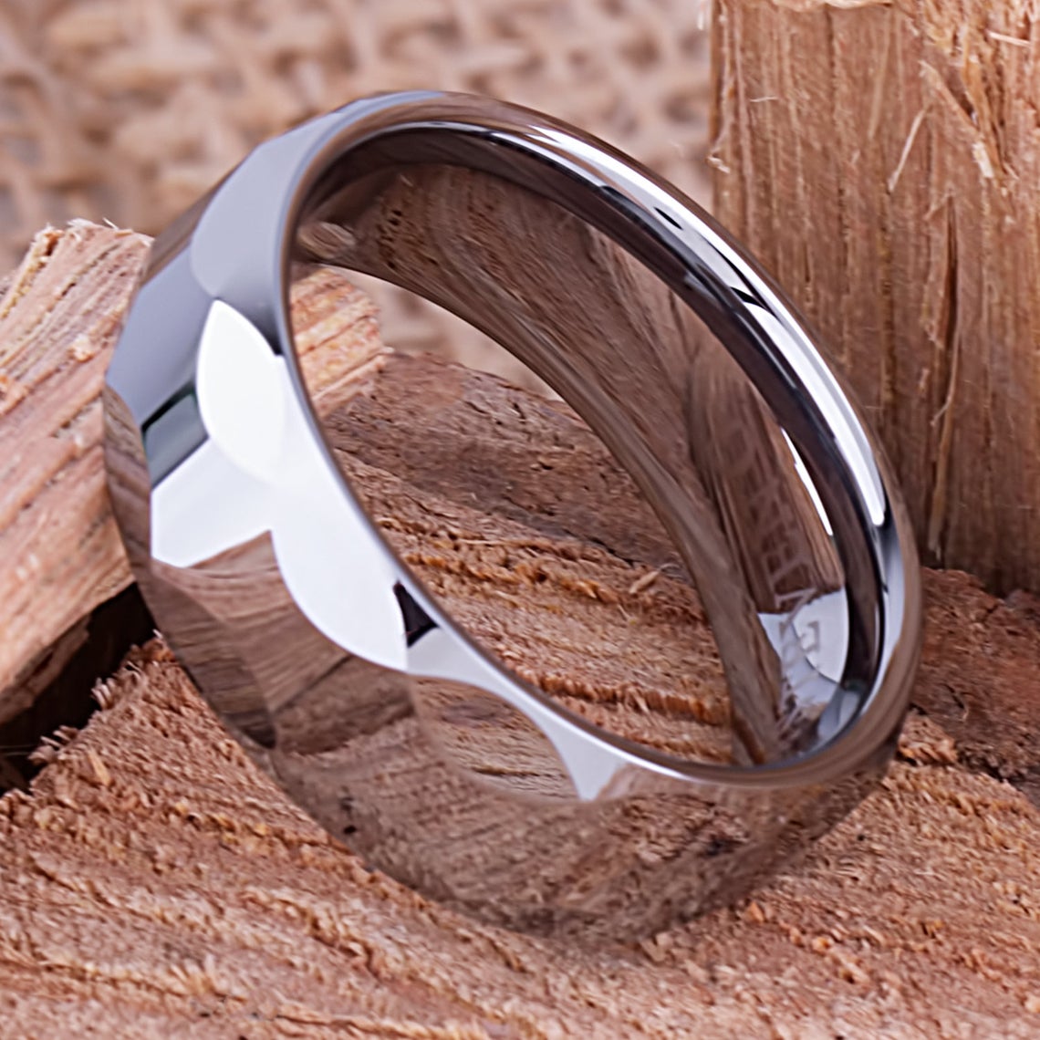 Tungsten Mens Wedding Band 8mm - TCR023 unique engagement or anniversary ring for husband Steven G Designs Ltd