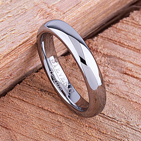 Tungsten Unisex Wedding Band 4mm - TCR006 traditional engagement or promise ring Steven G Designs Ltd