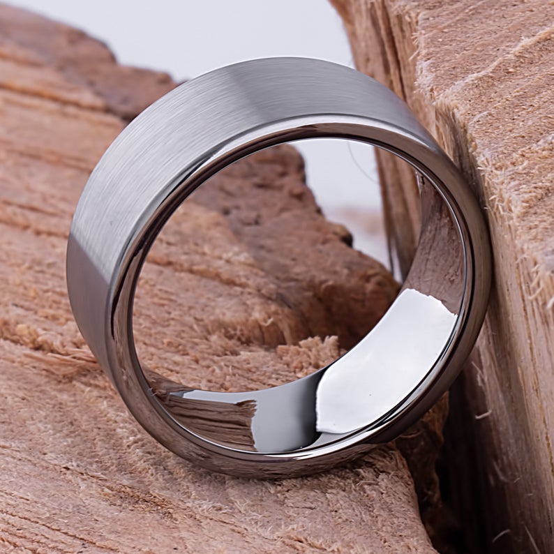 Tungsten Wedding Ring Satin Surface 9mm - TCR059 traditional men’s wedding or engagement ring or promise band for him