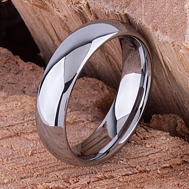 Tungsten Wedding Band Polished 7mm - TCR042 traditional engagement or promise band for boyfriend Steven G Designs Ltd