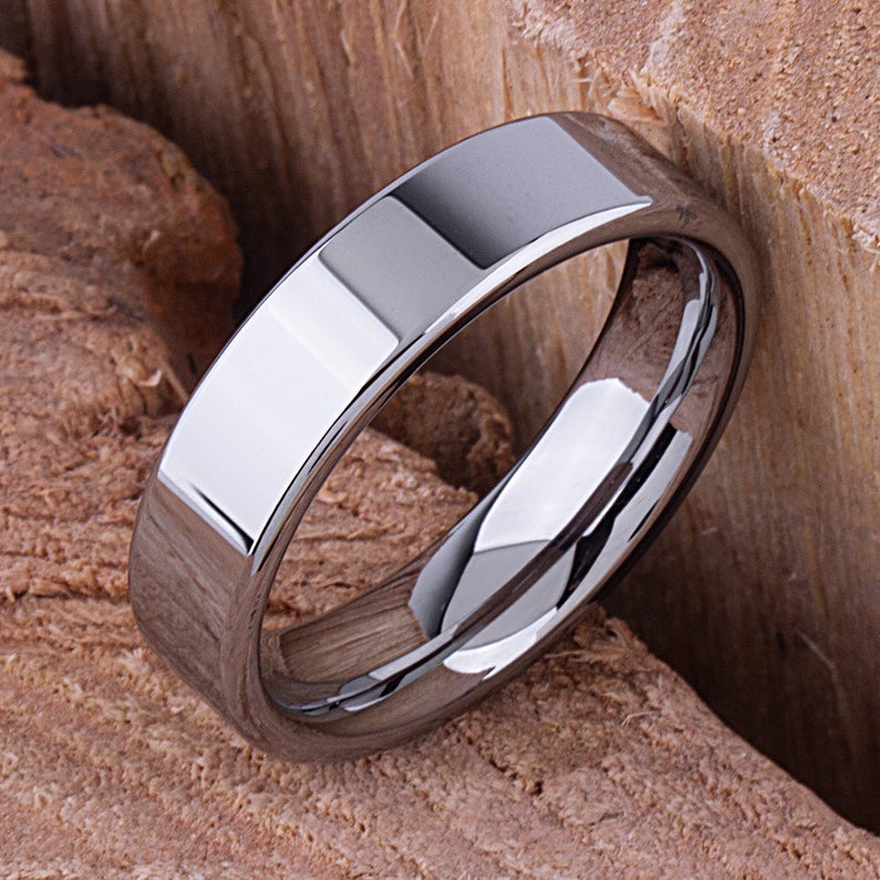 Tungsten Promise Ring High Polish 6mm - TCR060 traditional men’s wedding or engagement band or promise ring for boyfriend