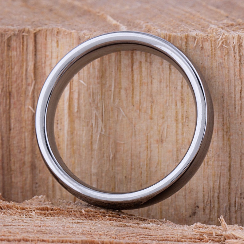 Tungsten Promise Ring High Polish 5mm - TCR043 unique engagement or promise band for boyfriend Steven G Designs Ltd