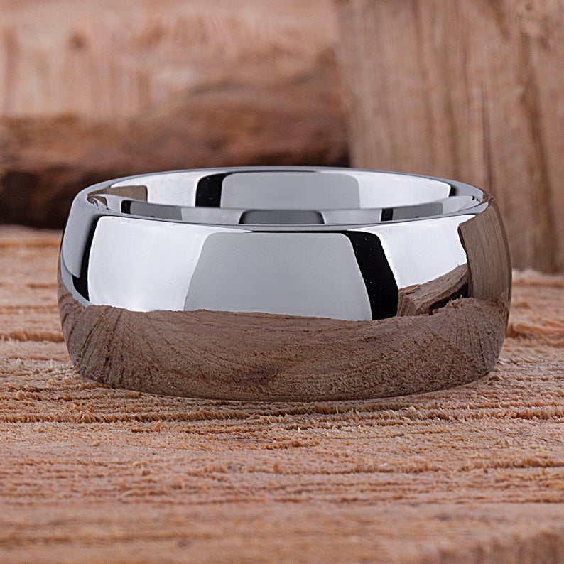Tungsten Wedding Ring High Polish 10mm - TCR048 traditional men's engagement ring or promise band for boyfriend Steven G Designs Ltd