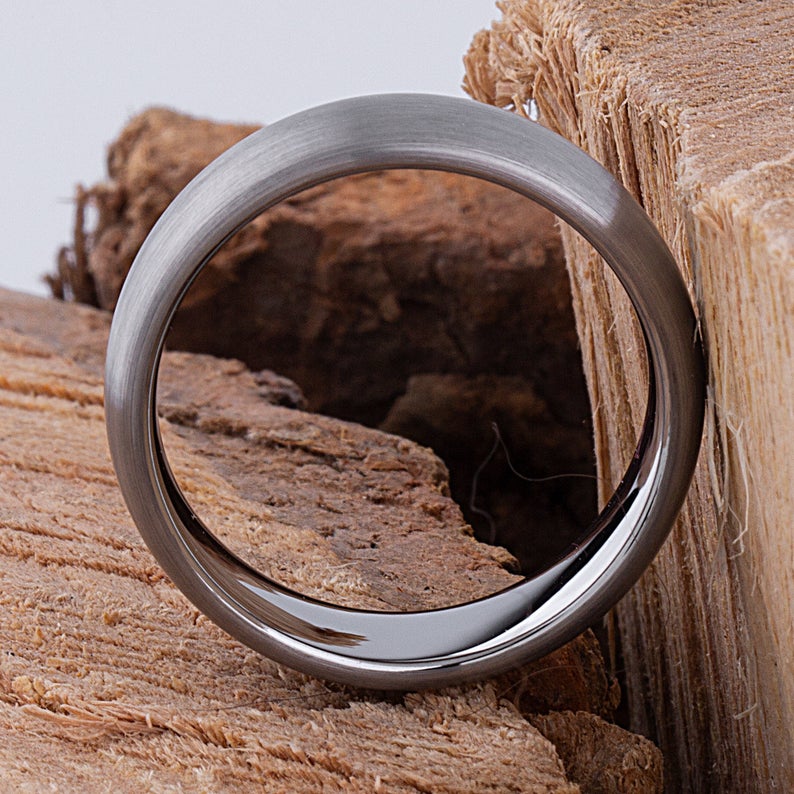 Tungsten Wedding Ring Satin Finish 8mm - TCR054 traditional men's engagement band or promise ring for boyfriend Steven G Designs Ltd