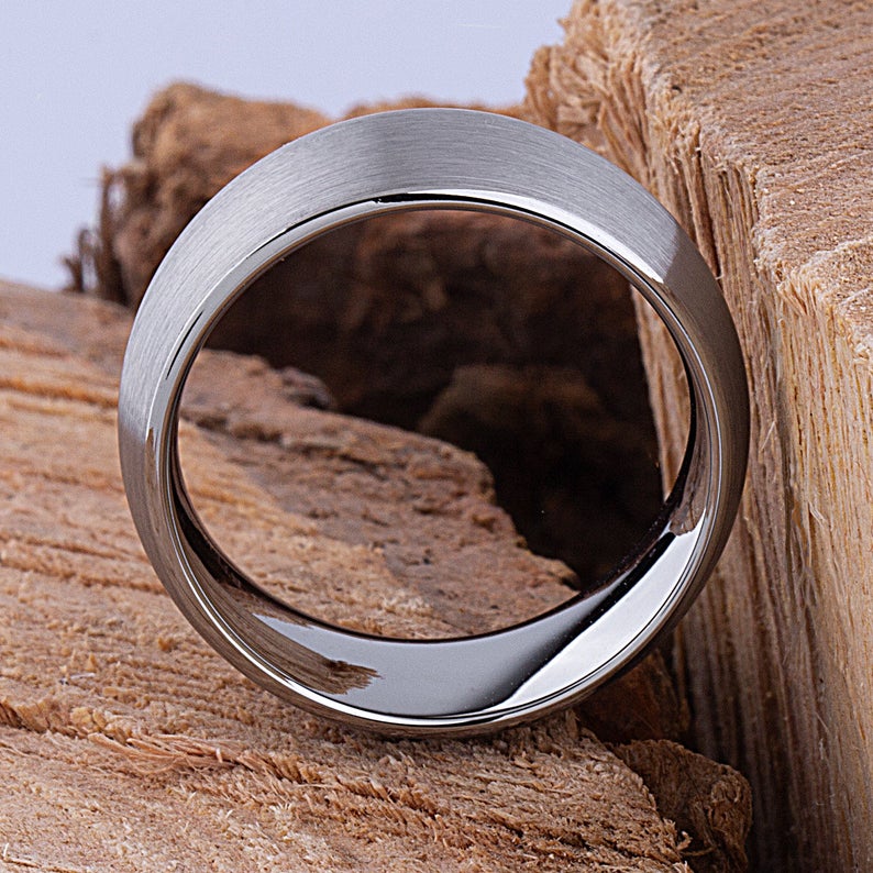 Tungsten Engagement Ring Brushed 10mm - TCR046 traditional engagement or promise band for boyfriend Steven G Designs Ltd
