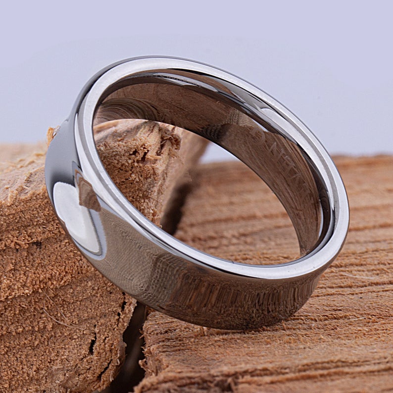 Tungsten Ring Concave Shaped 7mm - TCR026 unique engagement or promise ring for boyfriend Steven G Designs Ltd