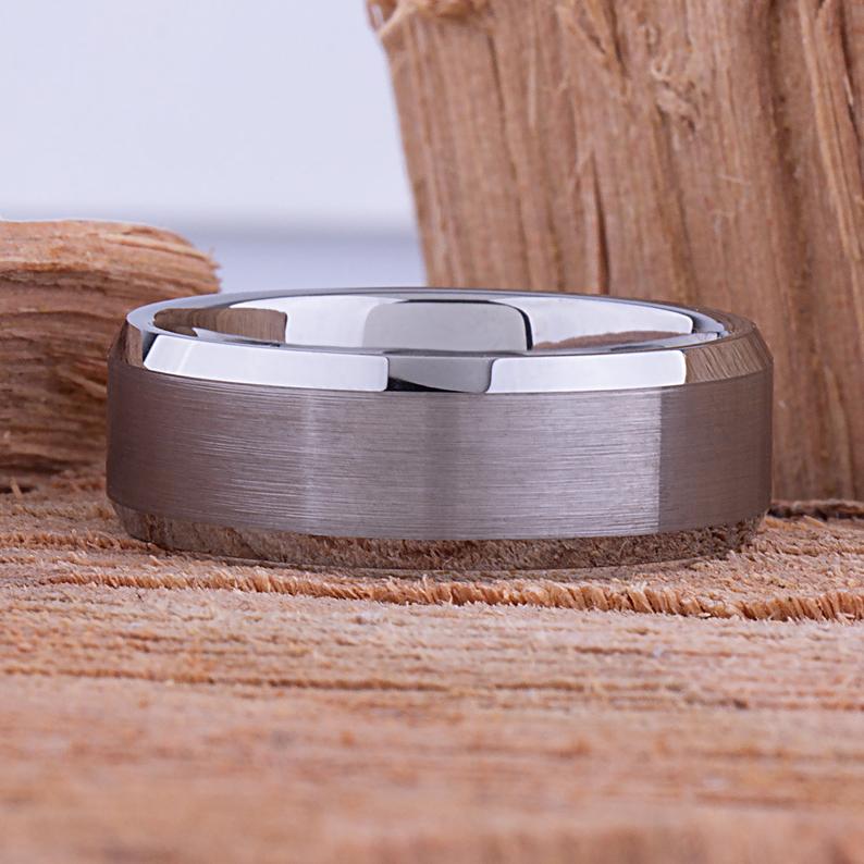 Tungsten Mens Wedding Ring 8mm - TCR030 traditional engagement or promise ring for boyfriend Steven G Designs Ltd