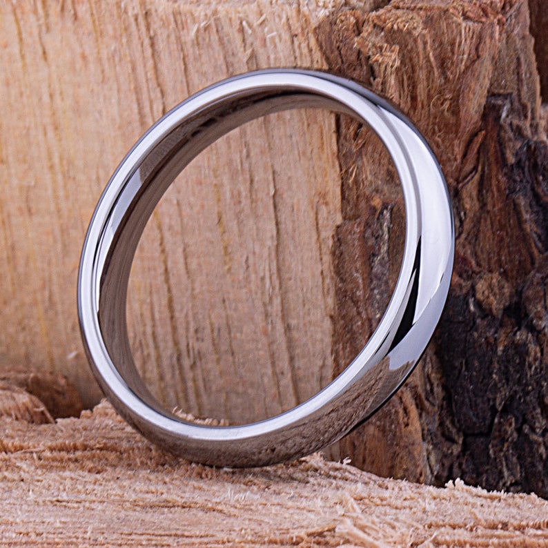 Tungsten Unisex Wedding Ring 4.5mm - TCR075 traditional unisex wedding or engagement band or promise ring for him