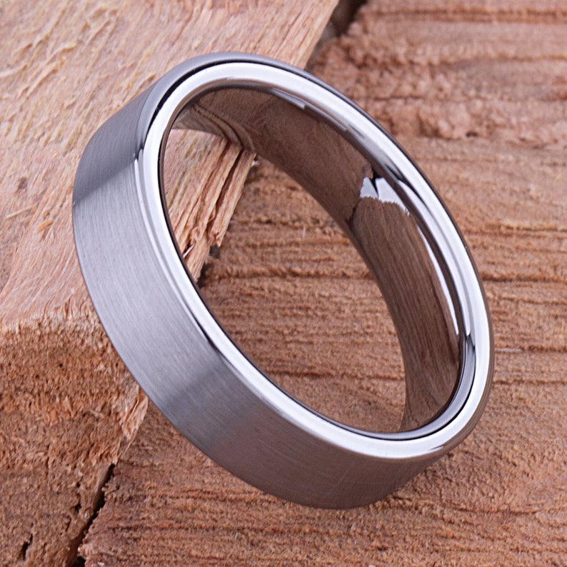 Tungsten Promise Ring Satin Surface 6mm - TCR053 traditional men's engagement band or anniversary band for husband Steven G Designs Ltd