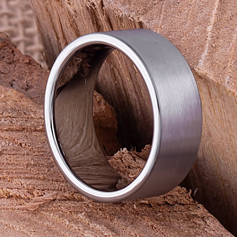 Tungsten Wedding Ring Satin Surface 9mm - TCR059 traditional men’s wedding or engagement ring or promise band for him