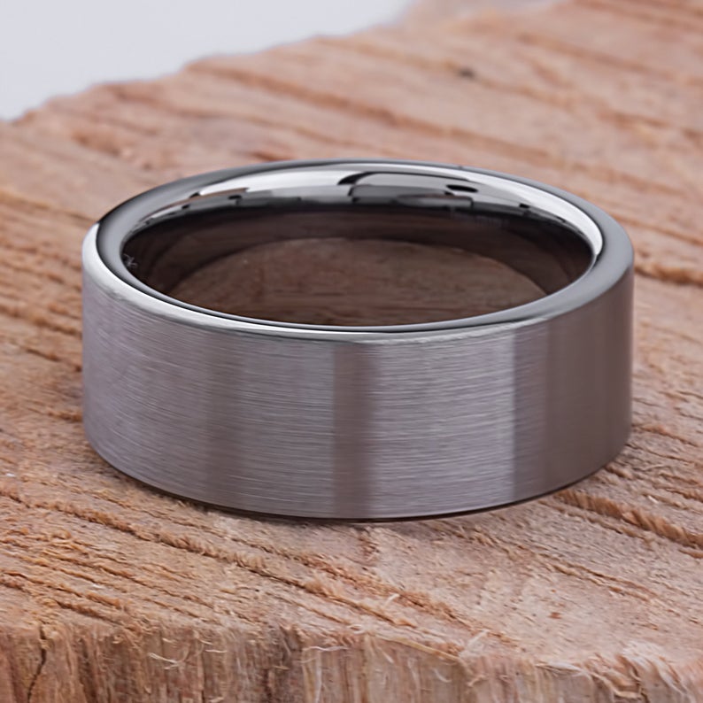 Tungsten Wedding Ring Satin Surface 9mm - TCR059 traditional men’s wedding or engagement ring or promise band for him