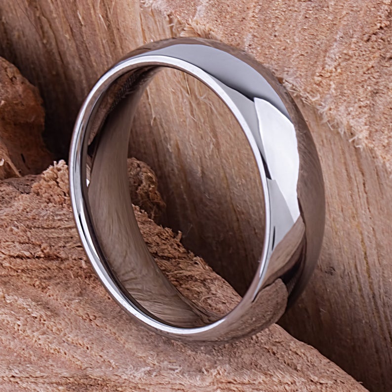 Tungsten Wedding Band Polished 7mm - TCR042 traditional engagement or promise band for boyfriend Steven G Designs Ltd