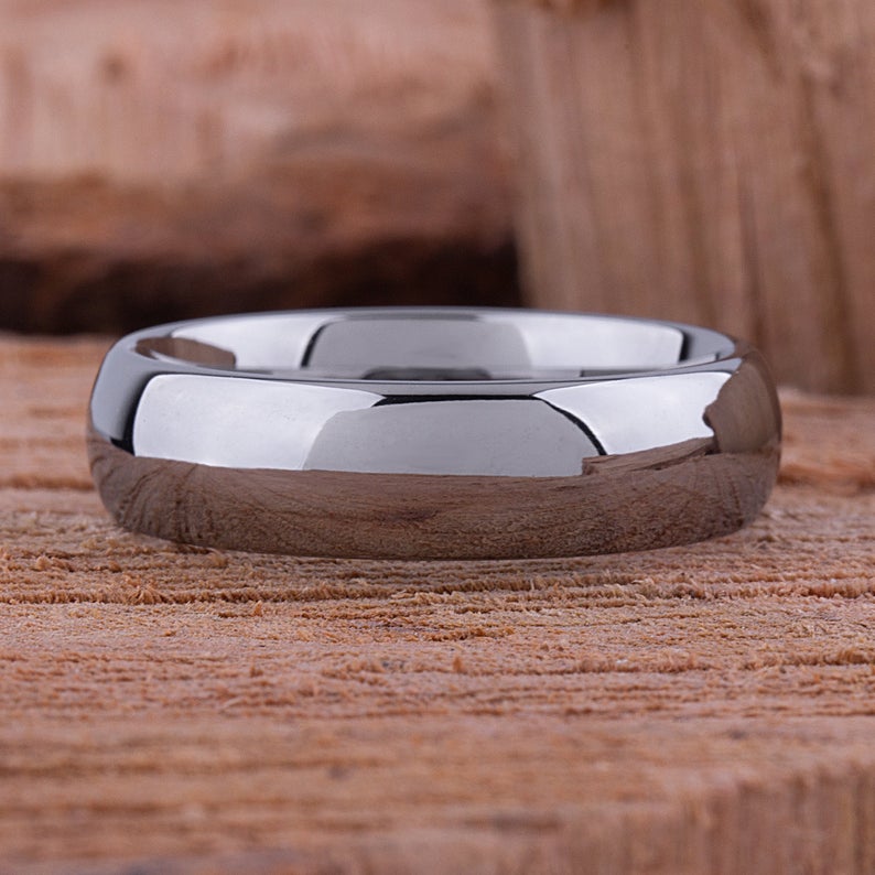 Tungsten Wedding Band Polished 7mm - TCR042 traditional engagement or promise band for boyfriend Steven G Designs Ltd