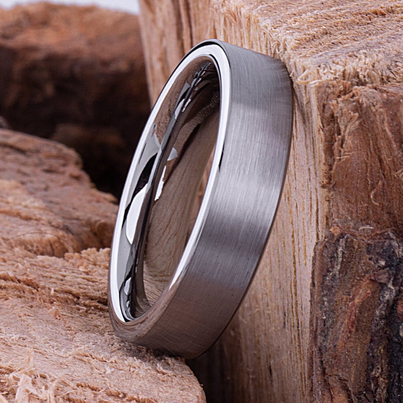 Tungsten Promise Ring Satin Surface 6mm - TCR053 traditional men's engagement band or anniversary band for husband Steven G Designs Ltd