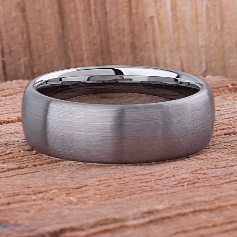 Tungsten Wedding Ring Satin Finish 8mm - TCR054 traditional men's engagement band or promise ring for boyfriend Steven G Designs Ltd